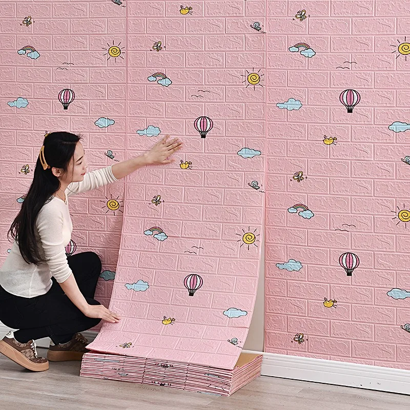 

3D Living RoomWall Decor Self-adhesive Foam Modern Home Decoration DIY Waterproof Wall Stickers Decoration Brick Pattern Garden