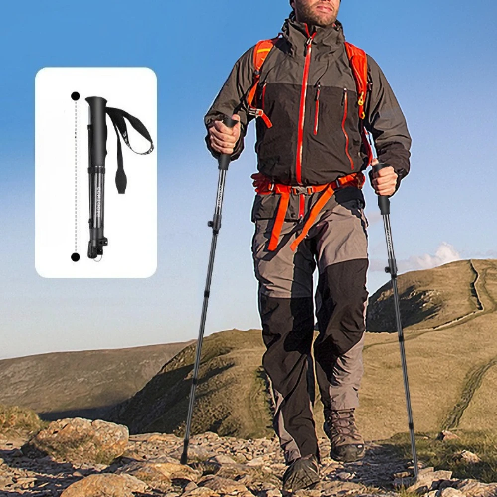 

Outdoor Trekking Poles Carbon Fiber Folding Cane Professional Hiking Mountaineering Equipment Ultralight Non-slip Crutch Stick