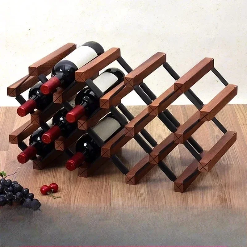 Wine rack, solid wood wine compartment, diagonal wine rack holder