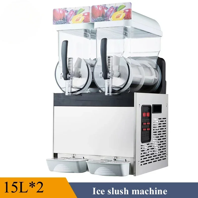 

Commercial Double Tanks Cylinders Slush Drink Machine Cold Drink Machine Smoothies Ice Slush Maker