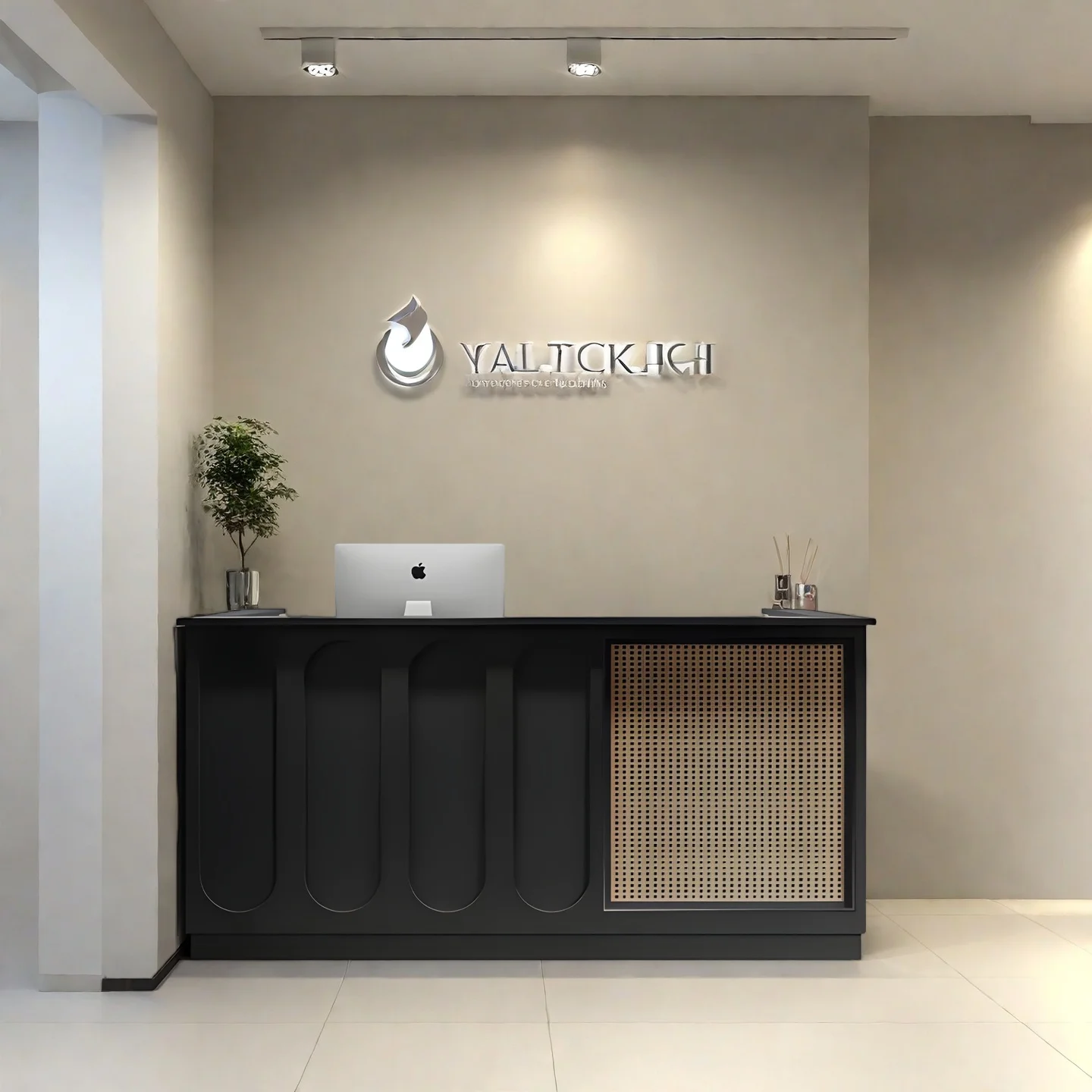 Writing Cosmetics Reception Desk Beautician Advertising Table Reception Desk Business Hall Theke Rezeption Luxury Furniture