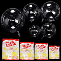 10pcs 8/10/12/16/18/20/24/inch Transparent Bobo Balloon Clear Bubble Balloon For Wedding Birthday Party Decoration Helium Ballon