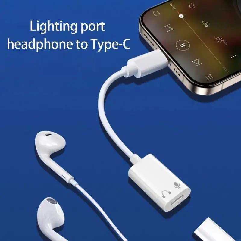 Flexible USB C to 8Pin Sound Cable For 15 16 17 Ensuring Smooth Music Playbacks And Call Management F19E