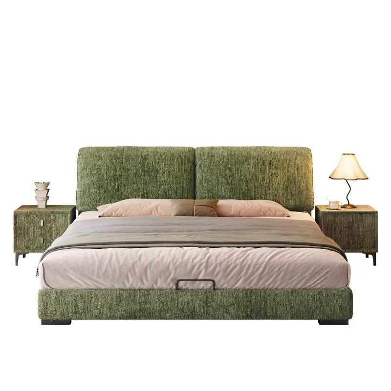 

Multifonction Soft Art Bed Storage Wedding Design Flannelette Bed Simple Modern Testata Letto Matrimoniale House Accessories