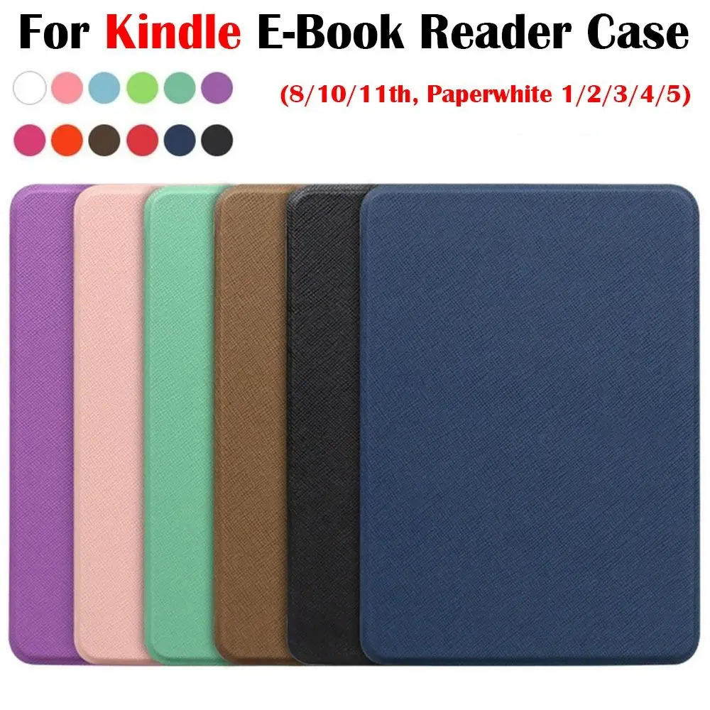 10/11th Generation 6-6.8 inch e-Reader Case Auto Sleep/Wake Leather Protective Shell Shockproof for Kindle Paperwhite 1/2/3/4/5