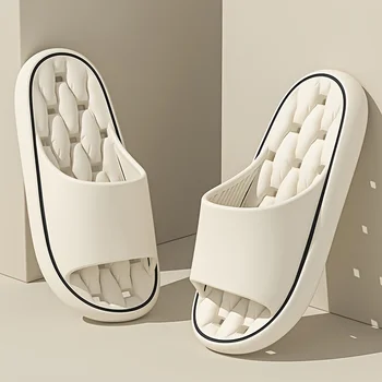 Toboganes suaves de almohada, suela de nube Ultra cómoda, diseño de punta abierta, secado rápido, zapatillas casuales elegantes, perfectas para interiores