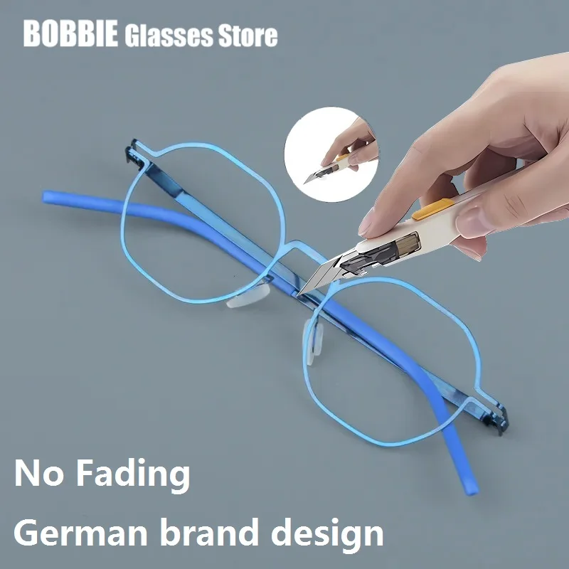 

Germany Brand Design Glasses Frame Handmade Screwless Ultra Light 7g Eyewear Eyeglasses Square Thin Rim Prescription Lens Myopia