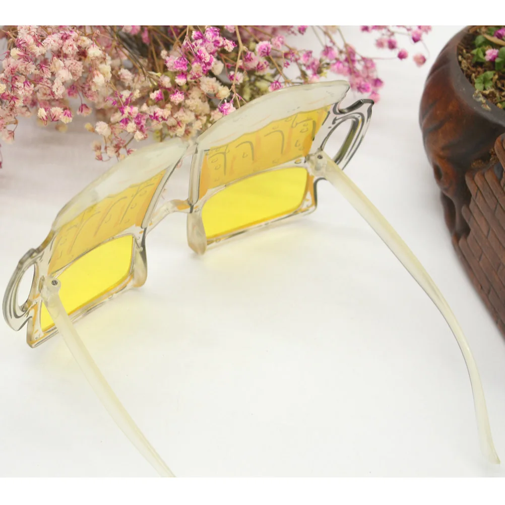 

3pcs Creative Beer Mug Eyeglasses Overflow Design Party Costume Stage Props Flexible Comfortable Wearing Funny Eyewear