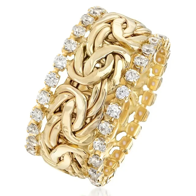 Huitan New Arrival moda pierścionki zaręczynowe dla kobiet złoty kolor jasna cyrkonia akcesoria na palce luksusowa biżuteria obrączka
