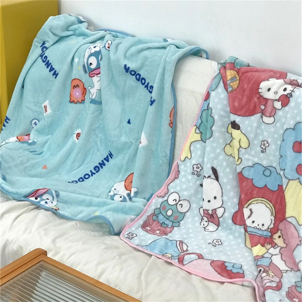 Cute Anime Blanket Lovely Anime Warm Flannel Blanket Pillowcase Japanese style Blanket Bedspread Bedroom Sofa Bed Girl