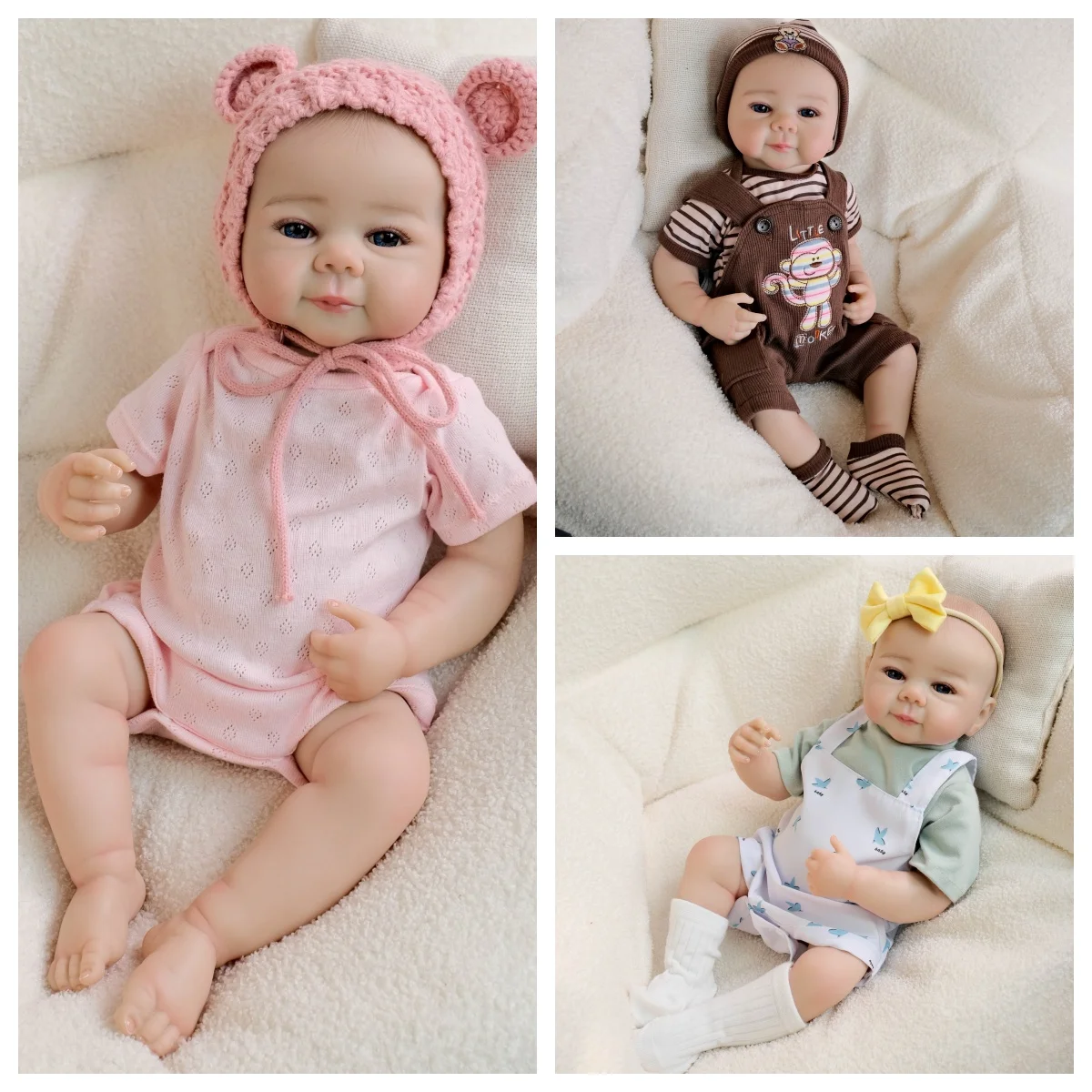

NPK 19inch Julietta Lifelike Baby Doll Full Body Reborn with 3D Skin Multiple Layers Hand-Painted Hair Touch Design