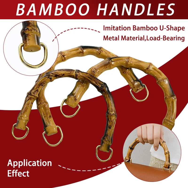

2/4/10Pcs 10/12cm Plastic Bag Handle Handbags Replace Faux Bamboo Handles Woven-bag Purse Frame Kiss Clasp DIY Bags Accessories