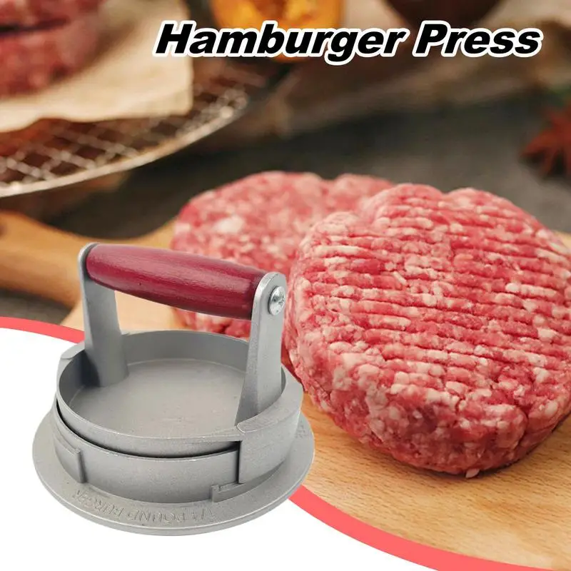 Non-stick Round Patty Press Manual Meat Patty Maker Aluminum Alloy Multi-purpose Patties Making Tools For Beef Hamburger BBQ