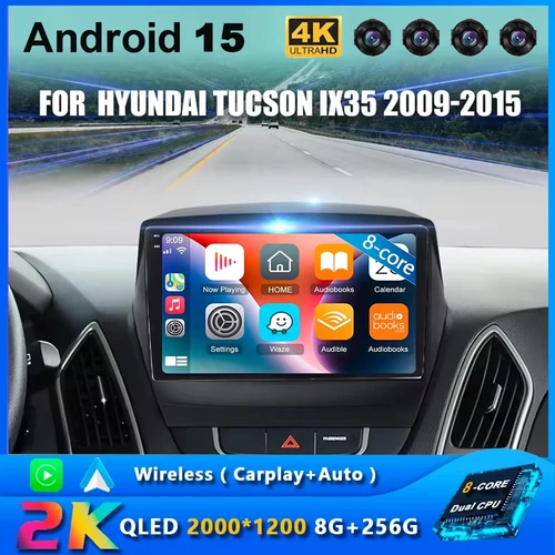 Android 15 Radio del coche para Hyundai Tucson IX35 2009 2010 2011 2012 2013 2014 2015 reproductor de vídeo Multimedia GPS Carplay Auto