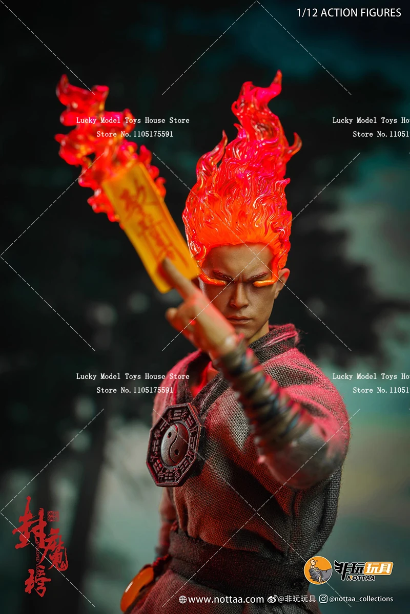 مجموعة NOTTAA 1/12 سلسلة Yaomo المغلفة بالأسطورة السوداء Yan Xiaoxia لهب تأثير خاص زخرفة الرأس 6 بوصة تمثال فاخر #3