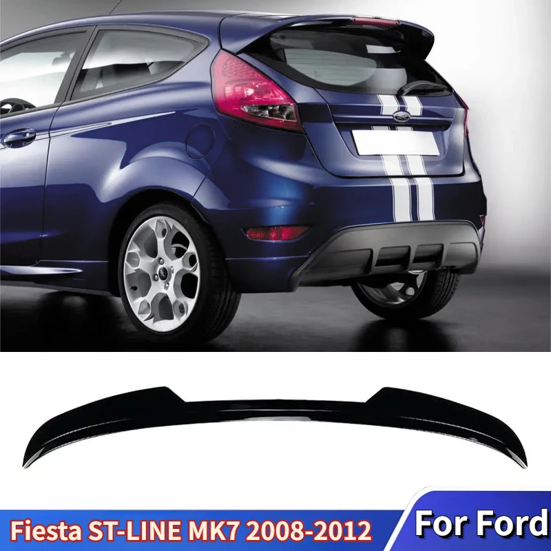 For Ford Fiesta ST-LINE MK7 2008-2012 ABS Spoiler Cap Maxton Style Rear Wing Add-on Rear Lip Spoiler Body Kit Accessories Tuning