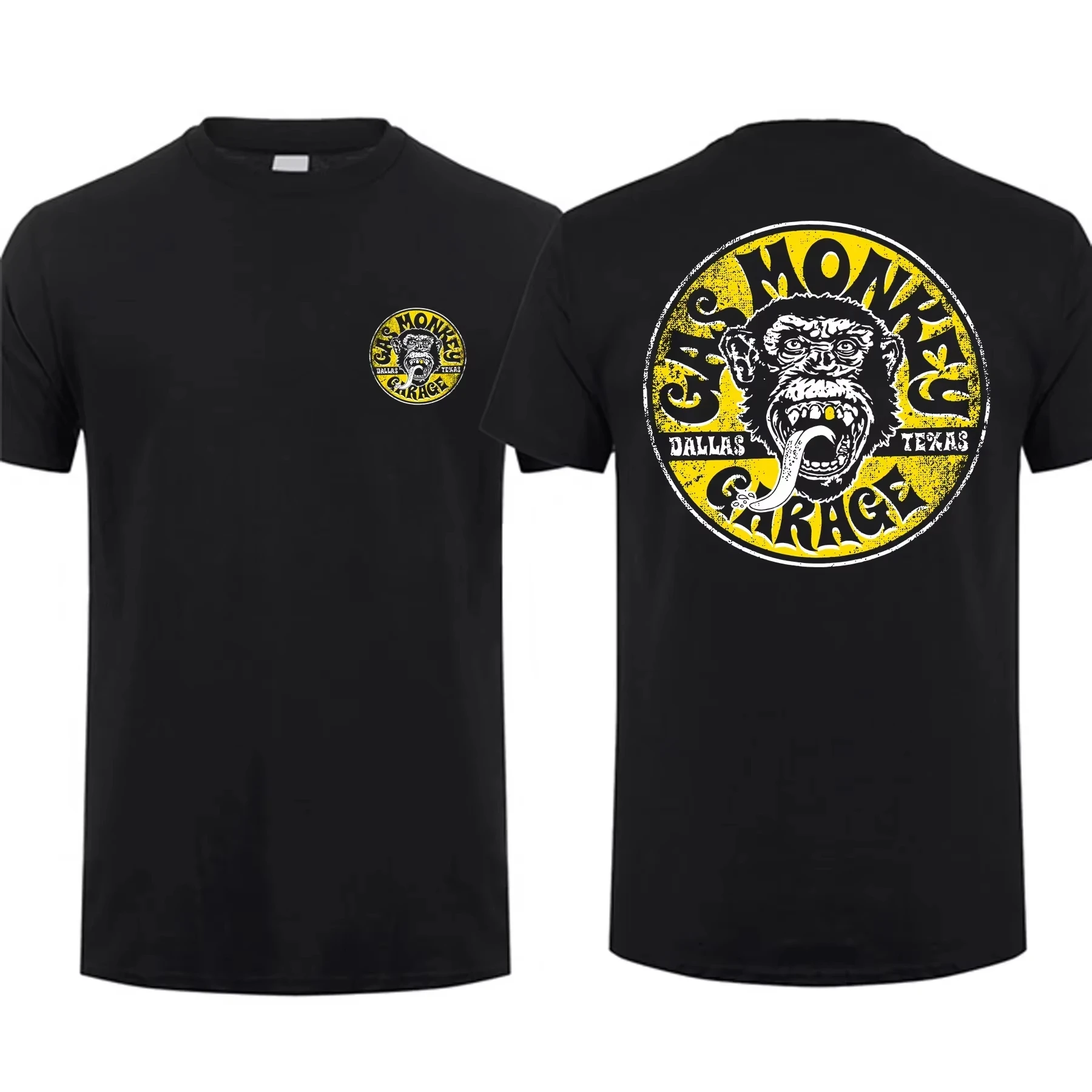 2026 New Summer Amazing Male T-Shirt Mens Cotton Tshirts Double Sided Gas Monkeys GarageTops Streetwear Graphiiccs Print Man