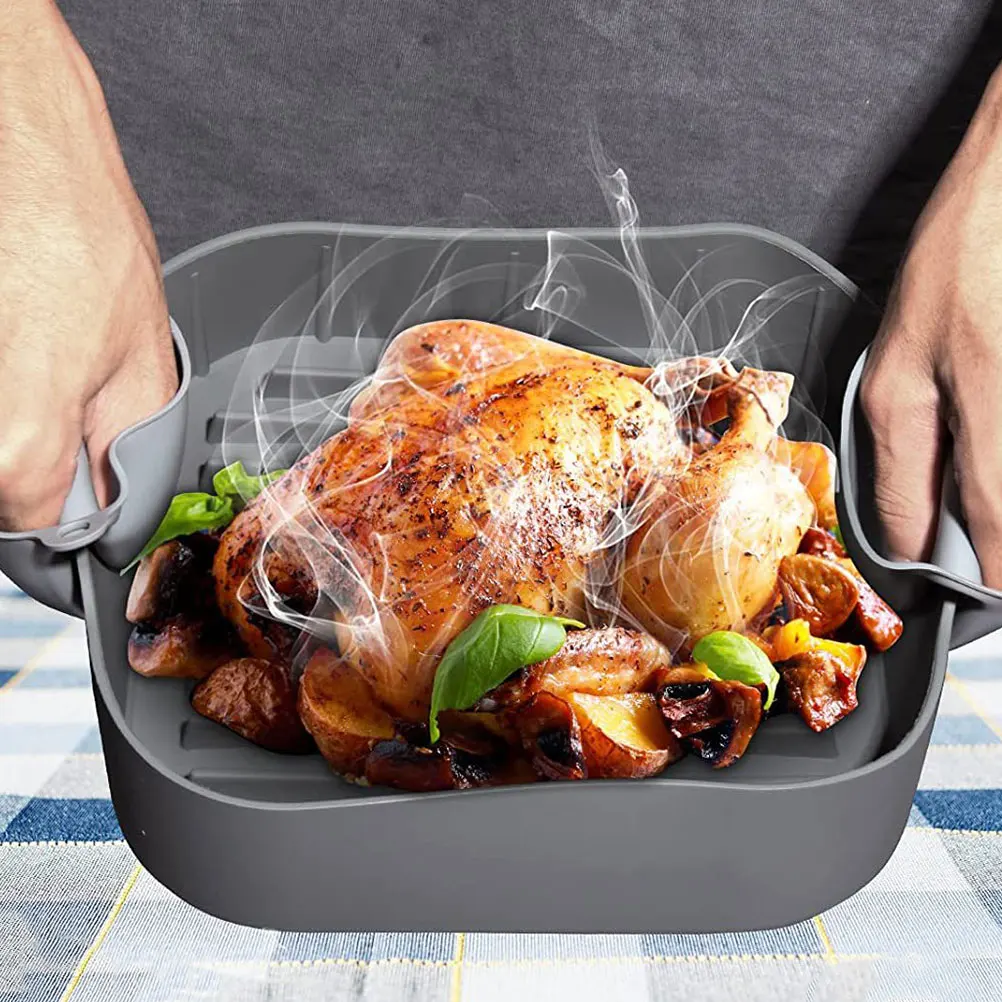 

Baking Pan Silicone Bakeware Liners for Air Fryer Baskets Silica Gel Replacement Airfryer