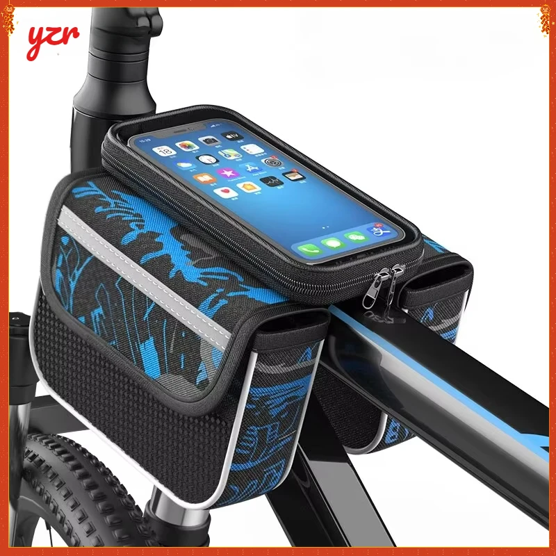 Xunting Bicycle Pannier Top Front Tube Frame Bag Waterproof MTB Road Bike Storage 6.0 Inches Phone Case Cycling Bag Touch Screen