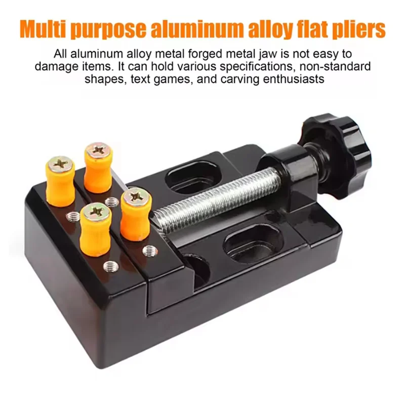 ABZV-Flat Table Vice Drill Press Mini Bench Clamp - Adjustable Vise For DIY Jewelry, Walnut Nuclear Drilling, Carving Tool