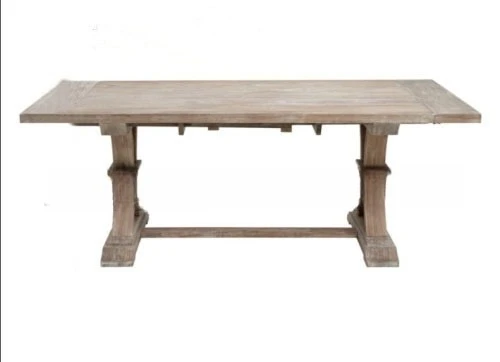 Furniture American country solid wood dining table,  simple log retro rectangular oak dining table and chair