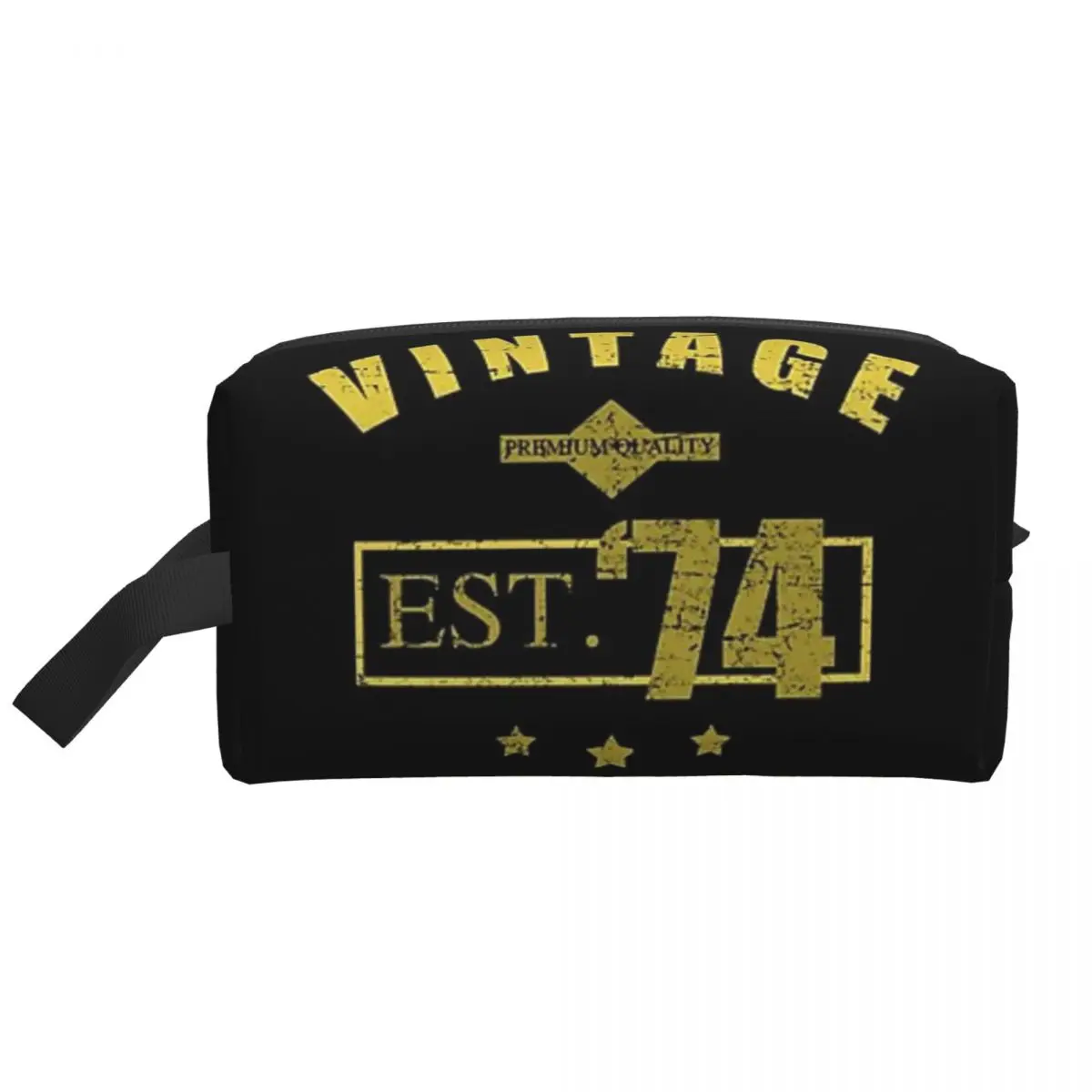 Vintage Est. 1974 50th Birthday Travel Cosmetic Bag Makeup Toiletry Organizer Ladies Beauty Storage Dopp Kit