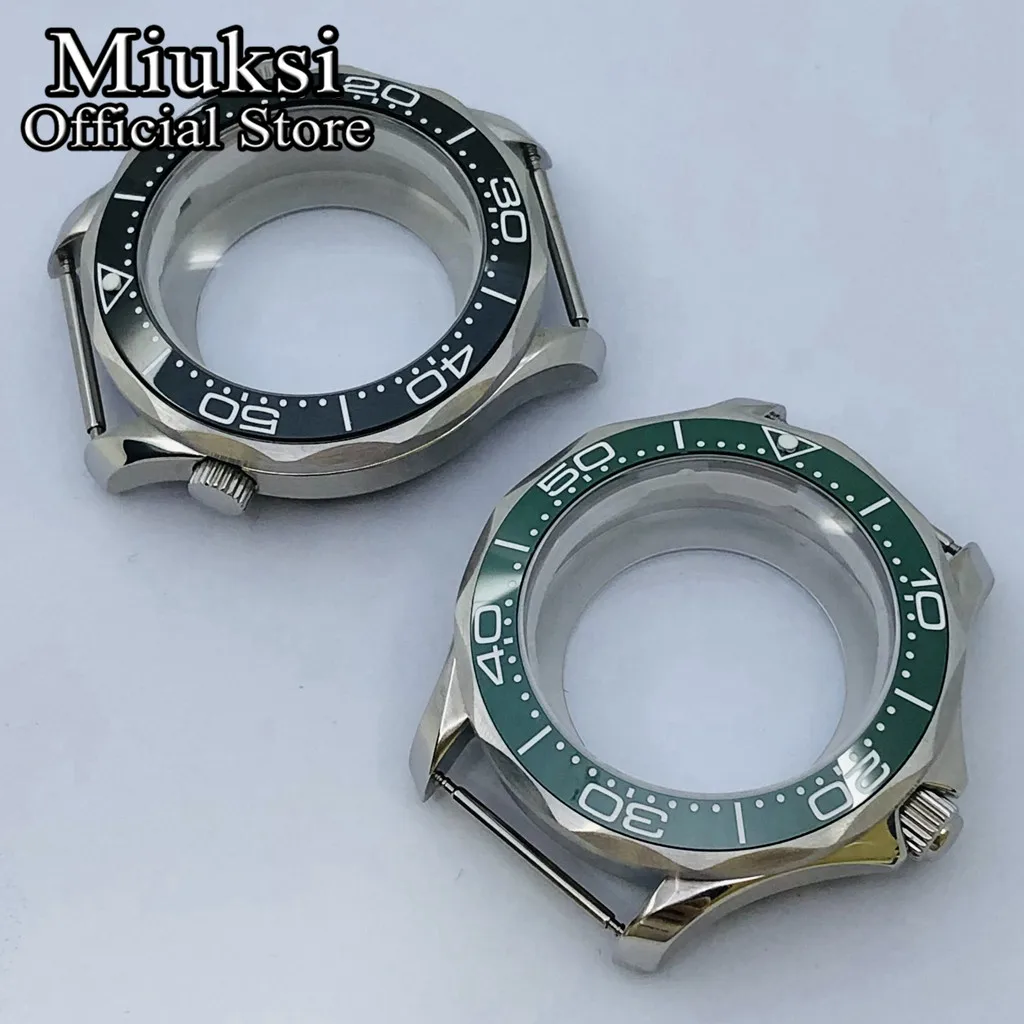 Miuksi 41mm silver watch case sapphire glass fit NH35 NH36 NH34 Miyota8215 8205 821A Mingzhu DG 2813 3804 movement