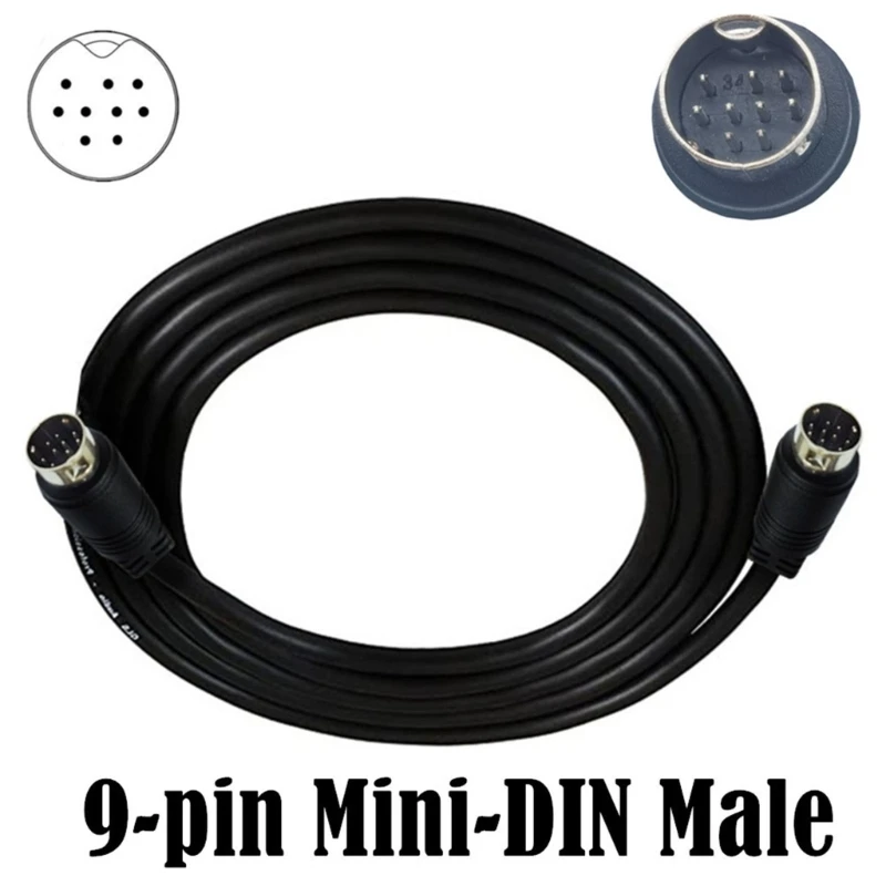 1m 2m 9Pin DIN Male Plugs to 9Pin DIN Male Extension Adapter Cable Leads for Home Entertainment System