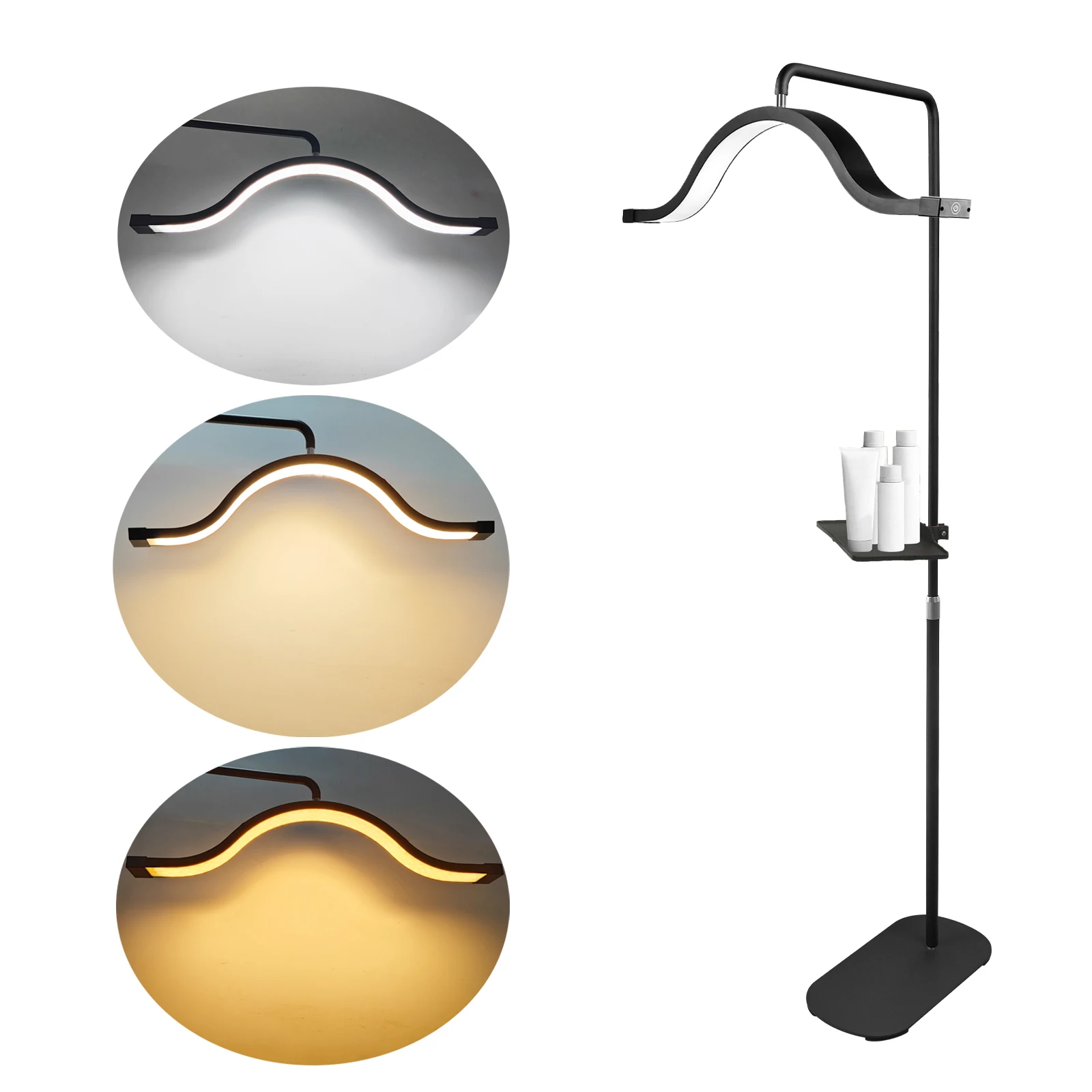 

Fosoto 45W Half-Moon LED Floor Lamp – Shadow-Free Ring Light for Lashes, Facials, Tattoo, and Video Streaming