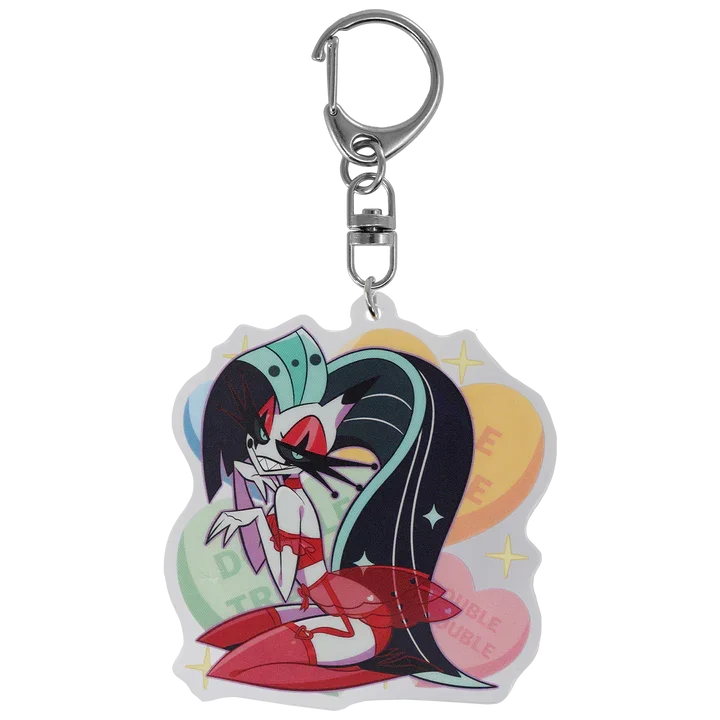 6cm Valentine Day Acrylic Keychain Anime Acrylic Bag Charm for Helluva Boss Ozzie Fizz Blitz Moxxie Couple Collection Gifts view 4
