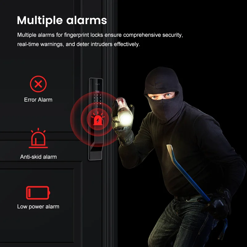 Waterproof Outdoor  Wifi  Alexa Voice Control Smart Door Lock Tuya APP 3D Face Recognition door lock with camera