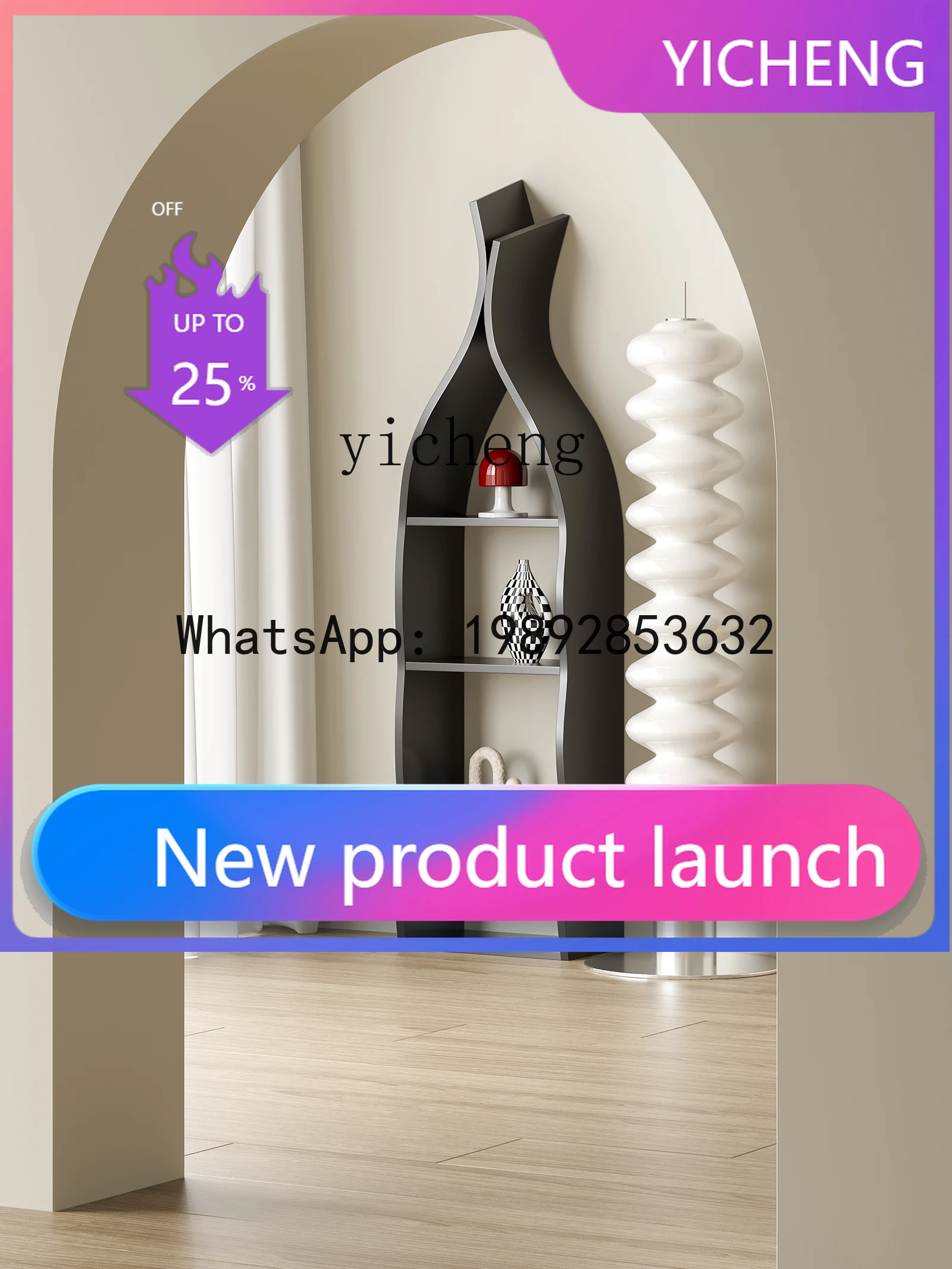 

special-shaped wall rack wind solid wood multi-functional cabinet partition display cabinet