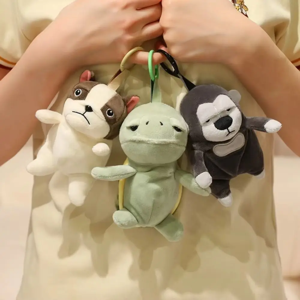 Mini Size Turtle Plush Pendant Soft Fluffy 13cm Gorilla Stuffed Toy Cartoon Design Compact Style Monkey Doll Keychain