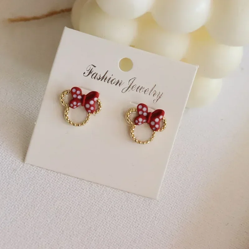 

New Disney Stud Earrings Mickey Mouse Minnie Jewelry Anime Cartoon Earring Jewelry for Women Girlfriend Student Birthday Gifts