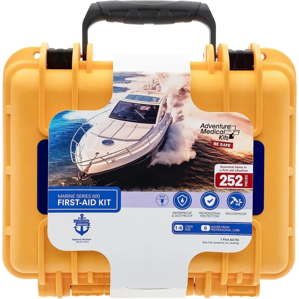 

Adventure Medical Kits Marine Series Medical Kit - 600 - Boat First Aid Kit For 8 People 12 Hours From Care - Includes Emergency