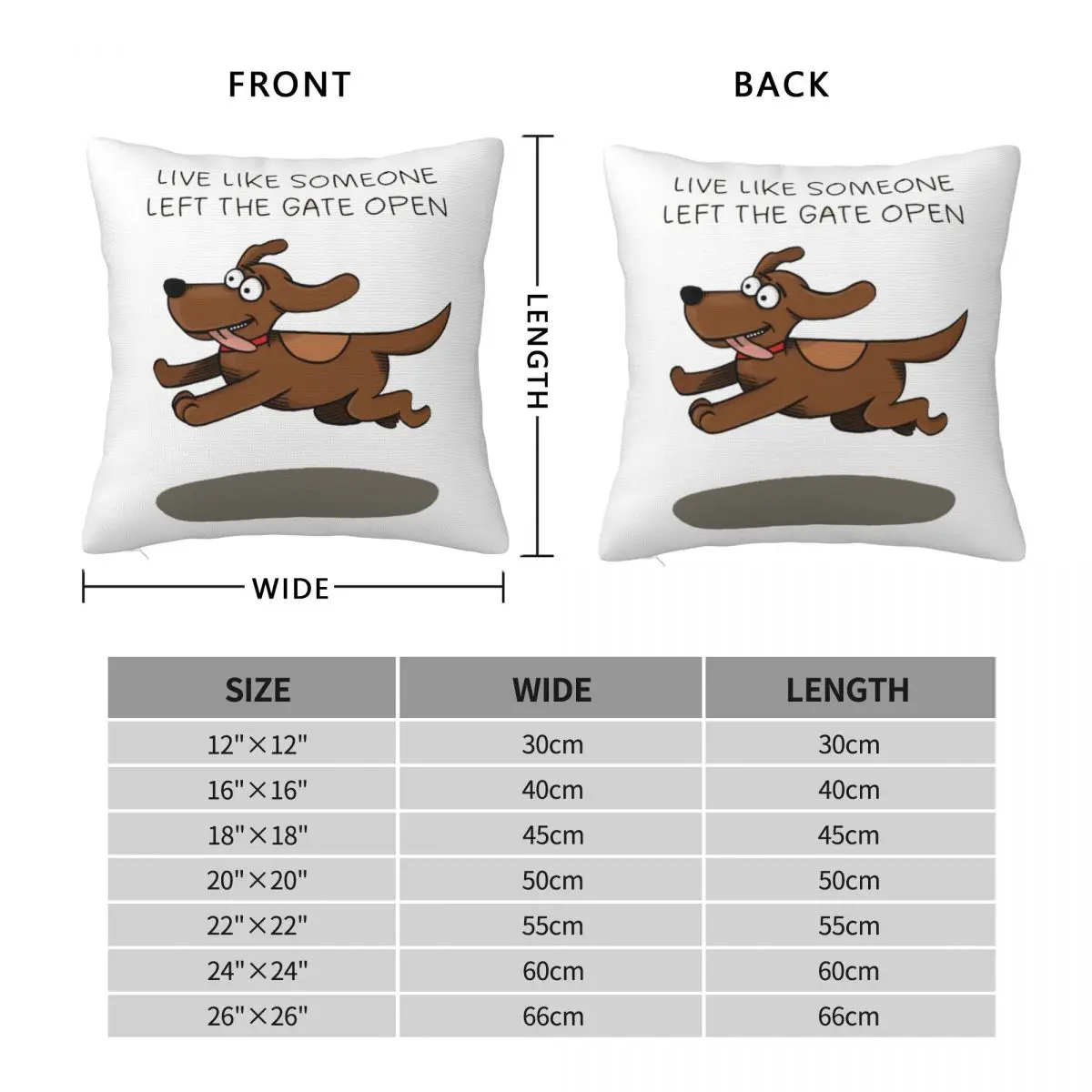 Live Like Someone Left The Gate Open Square Pillowcase Pillow Cover Cushion Decor Comfort Throw Pillow for Home Bedroom