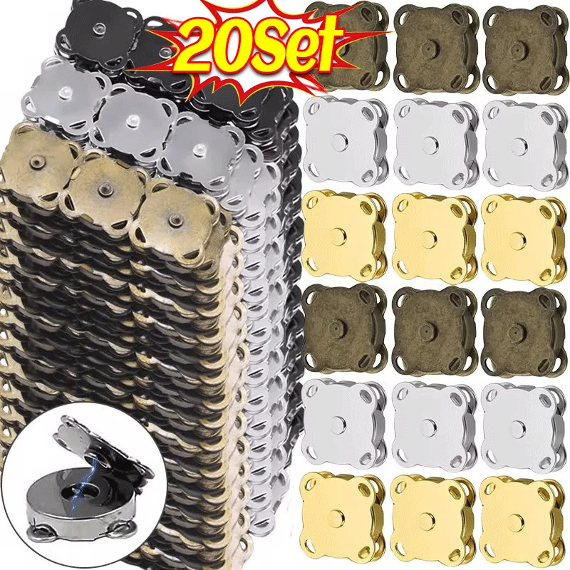 

1-20set Magnetic Snap Fasteners Clasps Buttons Handbag Purse Wallet Craft Bag Parts Mini Adsorption Buckle DIY Craft Wholesale