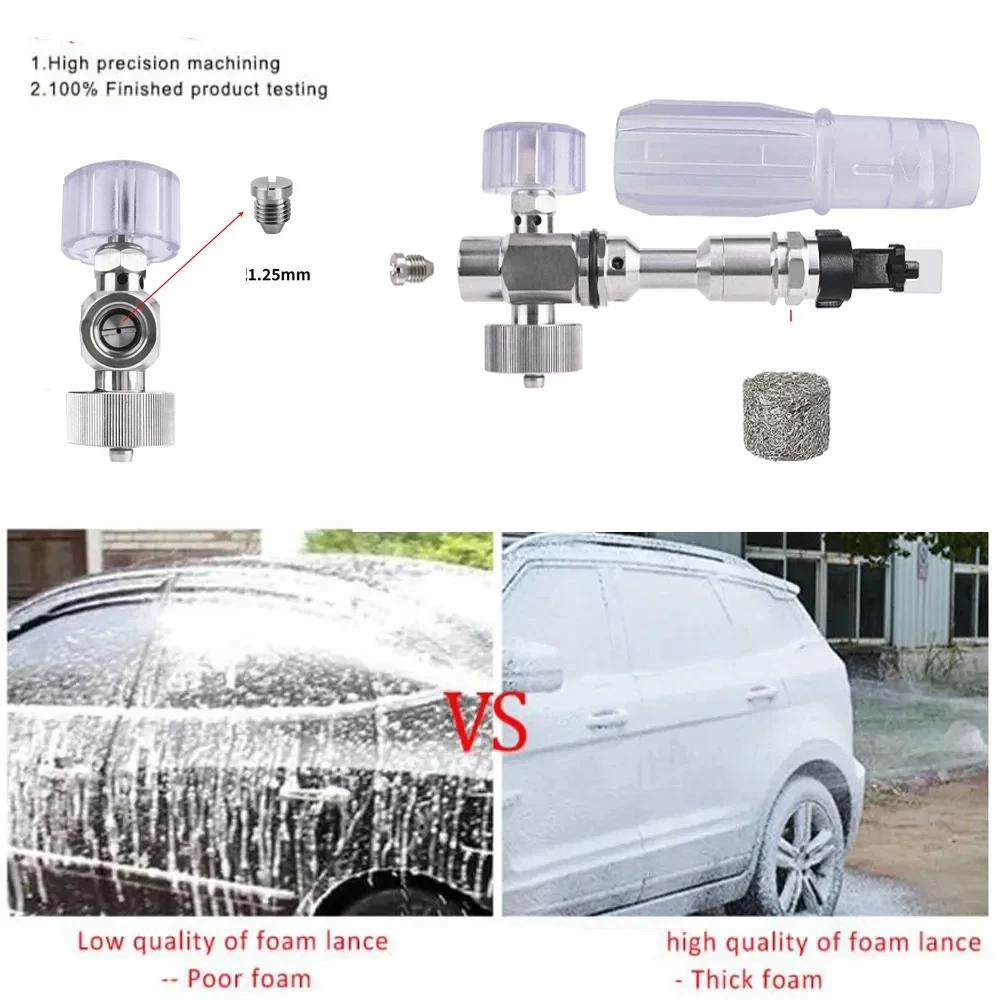 Pressure Washer Stainless Steel Foam Watering Can Car Wash Water Gun Spray Nozzle Professional Pa Pot Gravity Ball Foam Pot Head