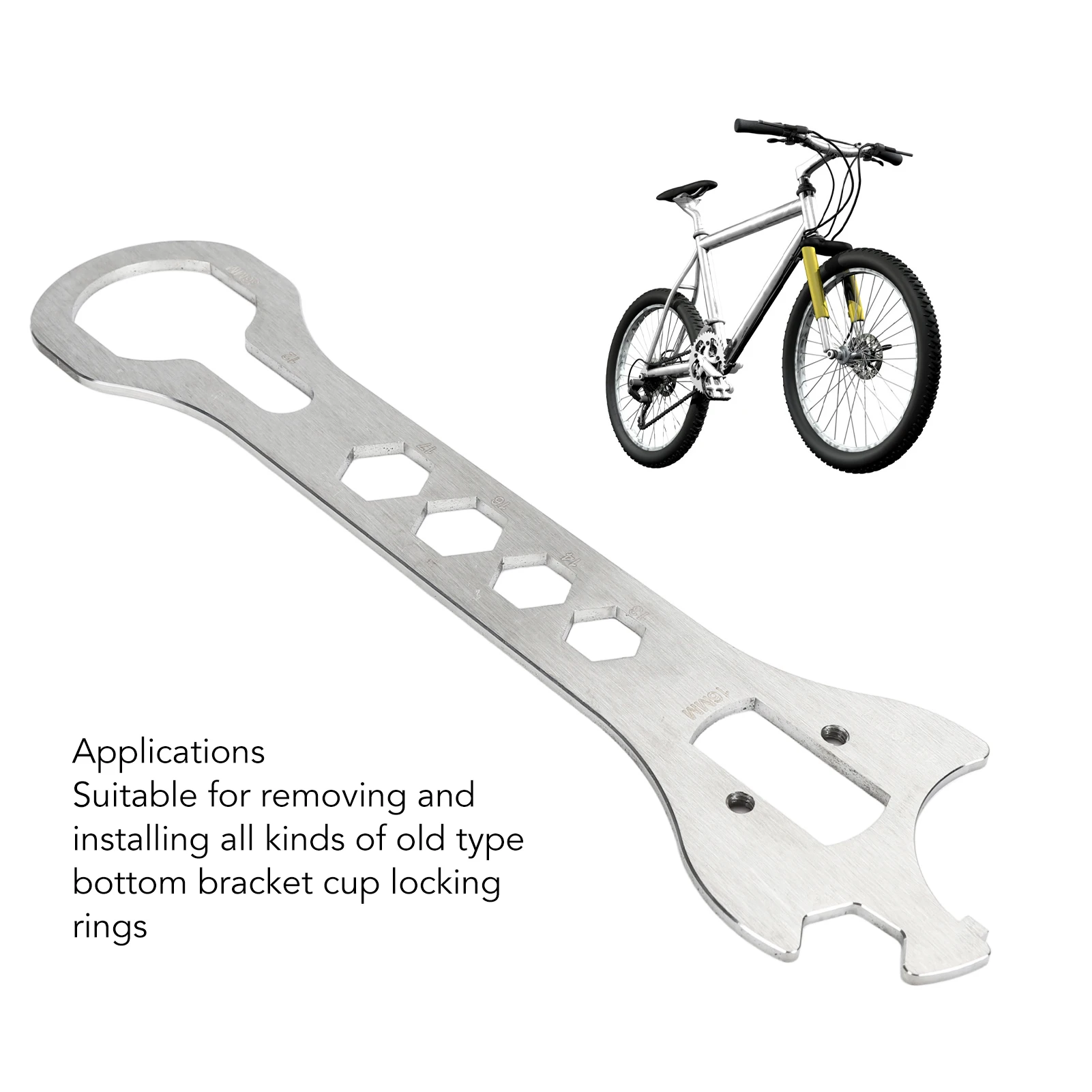 

BB Wrench, Bottom Bracket Wrench Stainless Steel Bike BB Removal Tool for Bottom Bracket Cup Install Repair
