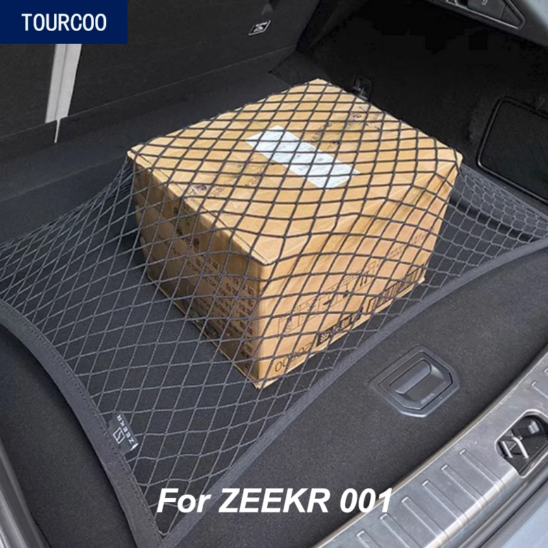 For ZEEKR 001 2021-2024 Rear Trunk Net Bag Luggage non-slip elastic hanging pocket Car Interior Accessories