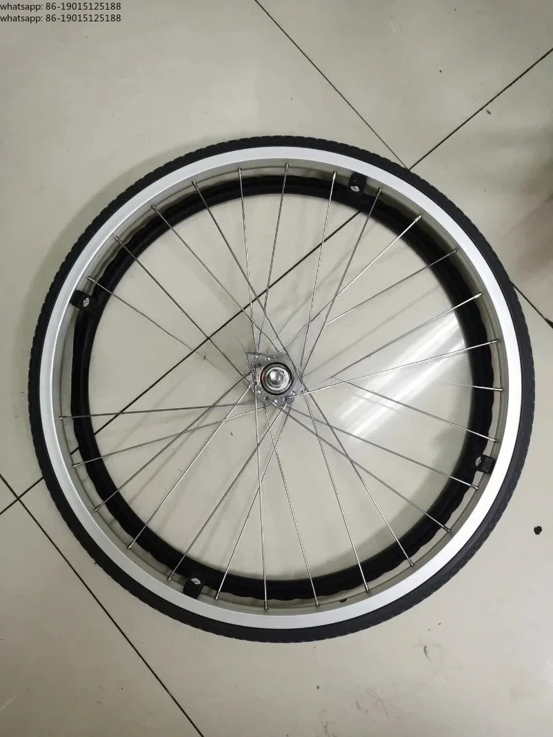 2026 new model  Wheelchair Rear Wheel 22 Inch 22x1 3/8 Wheel Assembly Solid Tire Fittings