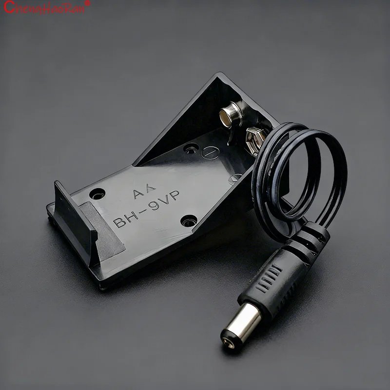 5PC 9V Square Battery Box 5.5 * 2.1mm DC Plug With Cover Lead Wire  For Various Electronic Products Such As Multimeters