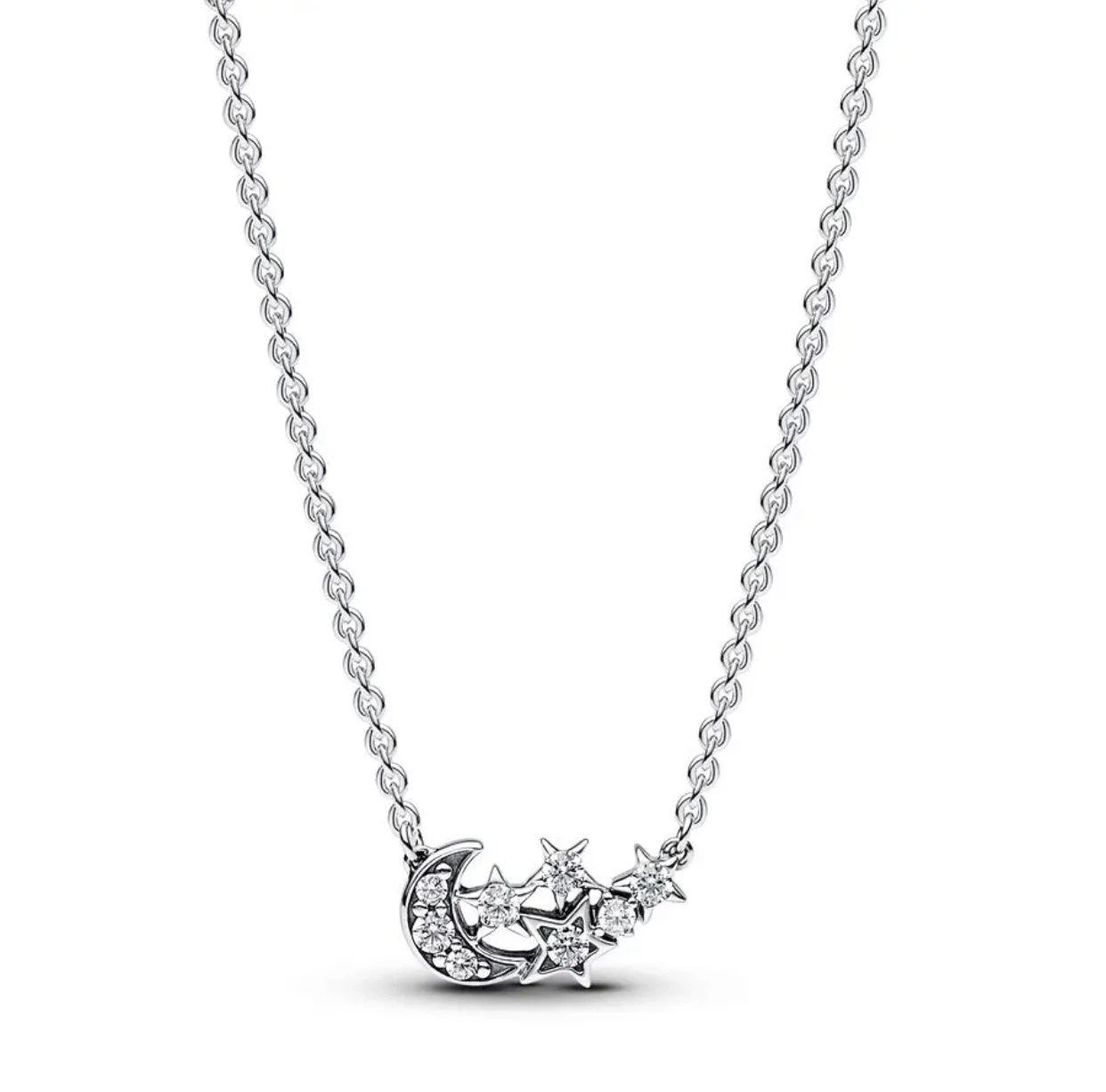 New 100%925 Sterling Silver Eternal Symbol Love Moon Necklace for Women's High-quality Fashion Jewelry Party Gift First Choice