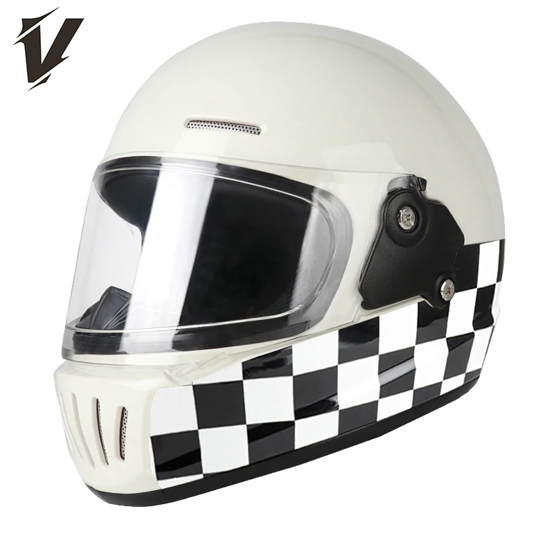 

Newly launched motorcycle helmet with high-strength shell retro racing kart full helmet suitable for adults and children