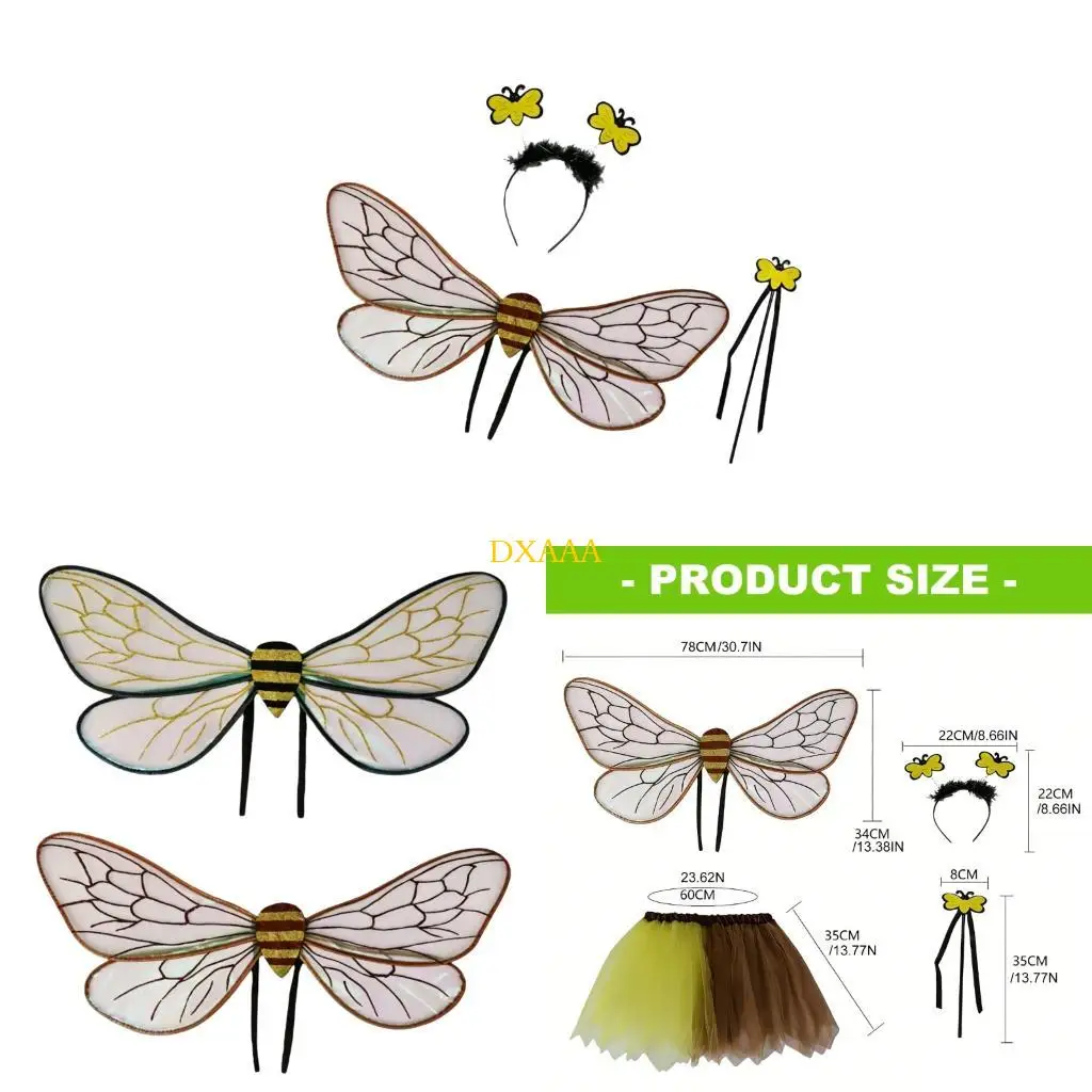 

DXAA Honeybee Costume Set Halloween Cosplay Costume Fun Pretend Play Accessories