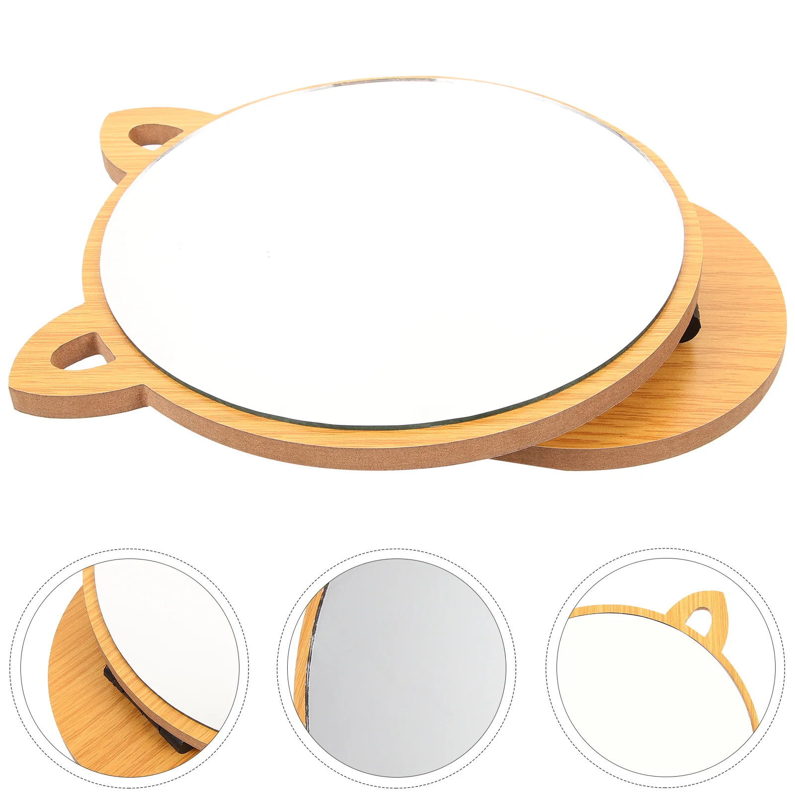 Wooden Vanity Mirror Animals Shaped Makeup Cute Desks Mirrors Desktop Small Adorable at Home for Room