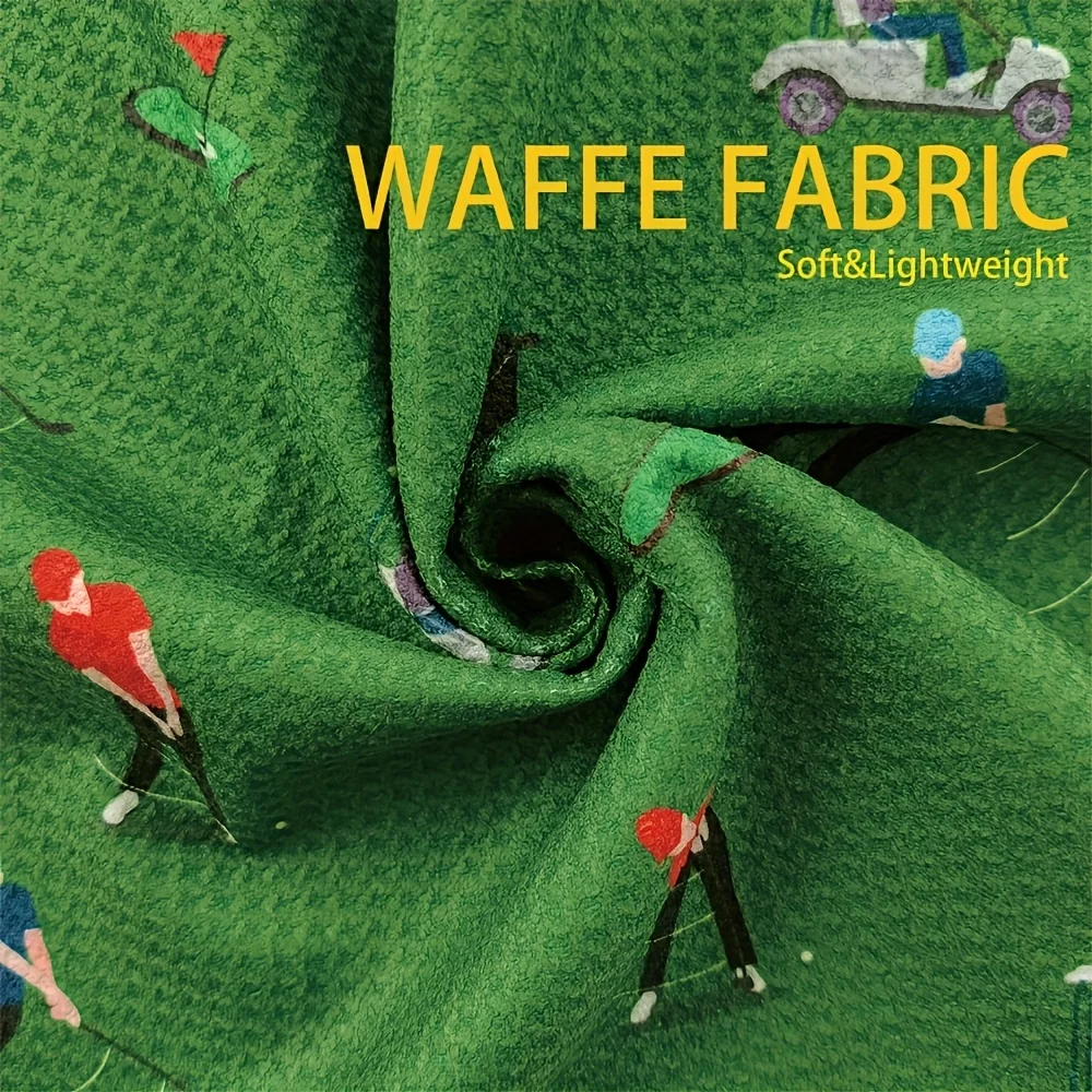 1 قطعة منشفة جولف مغناطيسية لحقائب الجولف للرجال والنساء لمحبي الجولف ، هدية التقاعد ، منشفة جولف بنمط تصميم الوافل من الألياف الدقيقة f