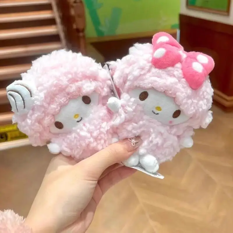Sanrio Japanese Style Piano Little Lamb Plush Toy Super Cute Keychain Bag and Car Interior Accessories Decoration Friend Gift