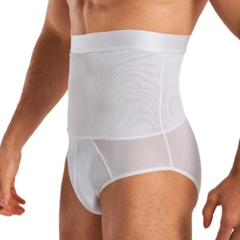 Bragas de compresión de Control de barriga para hombres, de cuerpo moldeador, entrenador de cintura alta, ropa interior adelgazante, faja de vientre, levantador de glúteos breve