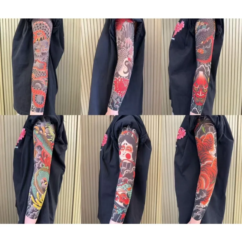 2-個の男性用-uv-保護スリーブ-2026-新しい超薄型シームレス夏サイクリングアームスリーブタトゥーパターンアームカバー